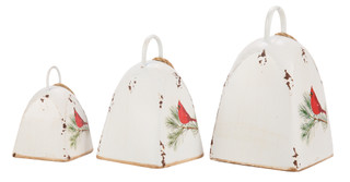 Thumbnail 3: . 3 Pc Christmas Cardinal Bells Set 