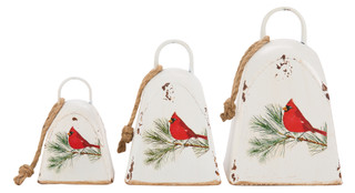 Thumbnail 1: . 3 Pc Christmas Cardinal Bells Set 