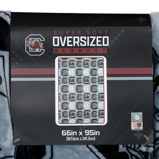 Thumbnail 2: USC Gamecocks 66x95 Super Soft Oversized Twin Team Blanket with Hanger 
