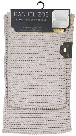 Thumbnail 1: RACHEL ZOE 2 Pc Ultra Absorbent Non-Skid Bath Rug Set 