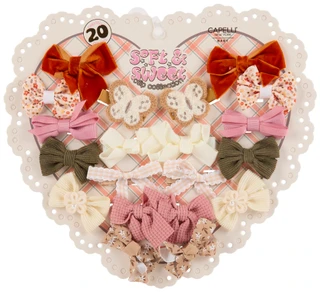 Thumbnail 1: Capelli New York Girl's 20 Pk Soft & Sweet Hair Clip Collection 