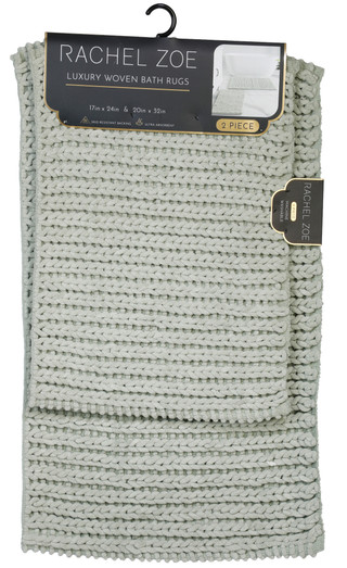 Thumbnail 1: RACHEL ZOE 2 Pc Ultra Absorbent Skid-Resistant Bath Rug Set 