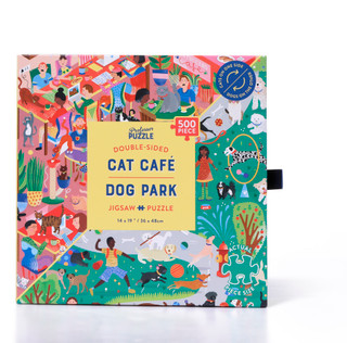 Thumbnail 1: Professor Puzzle Double-Sided Cate Cafe Dog Park Jigsaw Puzzle 