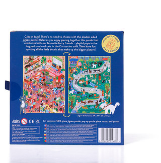Thumbnail 2: Professor Puzzle Double-Sided Cate Cafe Dog Park Jigsaw Puzzle 