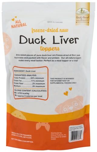 Thumbnail 2: Fieldcrest Farms Freeze-Dried Duck Liver Dog Food Toppers - 12 oz 