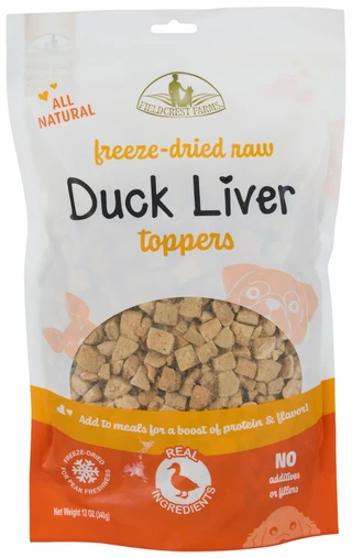 Thumbnail 1: Fieldcrest Farms Freeze-Dried Duck Liver Dog Food Toppers - 12 oz 
