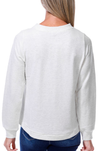 Thumbnail 2: Democracy Women's Long Sleeve Lace Scoop Neck Sweater 