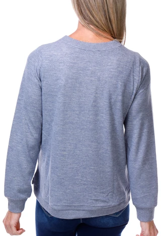 Thumbnail 2: Democracy Women's Long Sleeve Lace Scoop Neck Sweater 