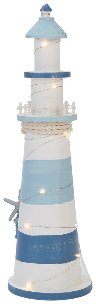 Thumbnail 2: Fancy That 17 In Light Up Blue Wooden Lighthouse Accent 