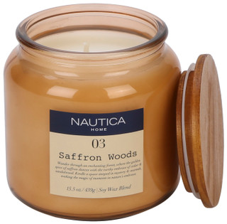 Thumbnail 1: Nautica 15.5 oz Saffron Woods Scented Candle 