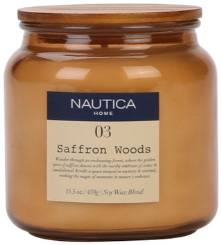 Thumbnail 2: Nautica 15.5 oz Saffron Woods Scented Candle 