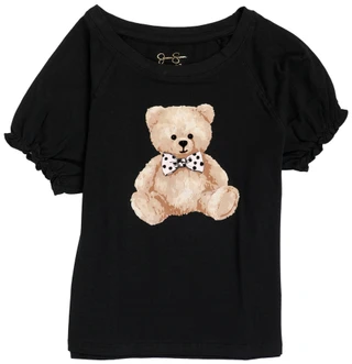 Thumbnail 1: Jessica Simpson Big Girls Short Sleeve Teddy Bear Print Shirt 