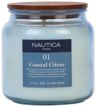 Thumbnail 2: Nautica 15.5 oz Coastal Citrus Scented Candle 