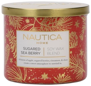 Thumbnail 2: Nautica 14.5 oz Christmas Sugared Sea Berry Scented Candle 