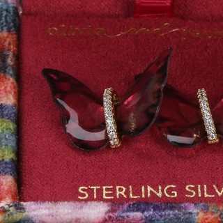 Thumbnail 2: Olivia and Jackson Sterling Silver Butterfly Earrings 