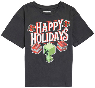 Thumbnail 1: Minecraft Big Boys Short Sleeve Christmas Minecraft Graphic Tee 