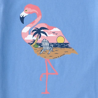 Thumbnail 3: Life is Good Women's Short Sleeve Flamingo Graphic Tee 