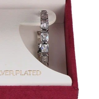 Thumbnail 2: Mia Sarine Sterling Silver CZ Huggie Hoop Earrings  