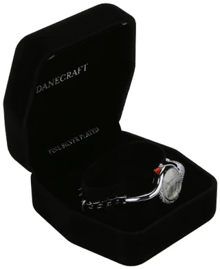 Thumbnail 1: Danecraft Women's Silver-Plated Crystal Oval Watch  