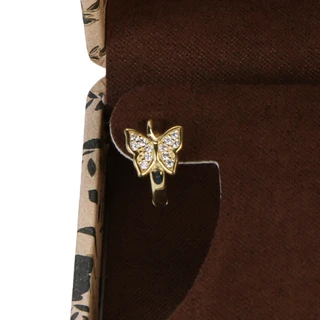 Thumbnail 2: Olivia and Jackson Gold CZ Butterfly Huggie Earrings 