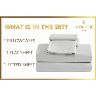 Thumbnail 34: Borghese Borghese Roma 400TC 100% Cotton Percale Sheet Set 