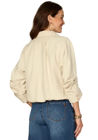 Thumbnail 4: Democracy Women's 3Q Bubble Hem Woven Top 