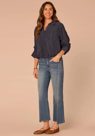 Thumbnail 3: Democracy Women's 3Q Bubble Hem Woven Top 