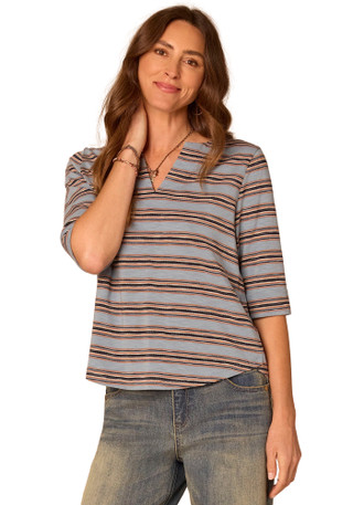Thumbnail 1: Democracy Women's Elbow Roll Cuff Sleeve Knit Top 