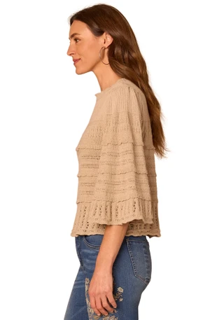 Thumbnail 2: Democracy Women's 3Q Variegated Stitch Mix Sweater 