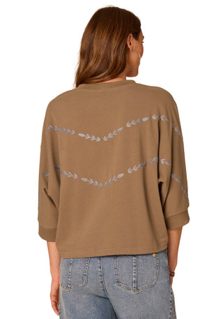 Thumbnail 2: Democracy Women's 3Q Dolman Embroidered Knit Top 
