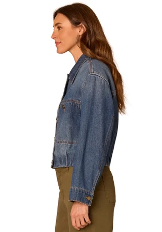 Thumbnail 2: Democracy Women's Elastic Hem Crop Jacket 