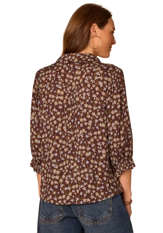 Thumbnail 3: Democracy Women's 3Q Sleeve Button Down Woven Top 