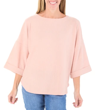 Thumbnail 1: MAX STUDIO Women's 3/4 Sleeve Roll Cuff Knit Top 