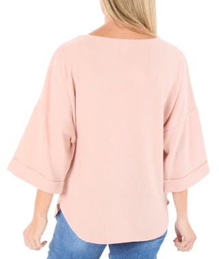Thumbnail 2: MAX STUDIO Women's 3/4 Sleeve Roll Cuff Knit Top 