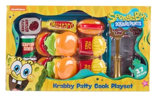 Thumbnail 1: Nickelodeon 27 Pc Sponge Bob Krabby Patty Cook Play Set with Tray 