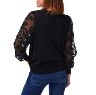 Thumbnail 2: Zac & Rachel Women's Long Mesh Sleeve Sweater Top 