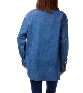 Thumbnail 2: Wrangler Juniors Embroidered Horse Denim Button Down Top 