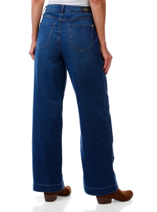 Thumbnail 2: Nanette Lepore Women's High Rise Wide Leg Button Detail Jeans  