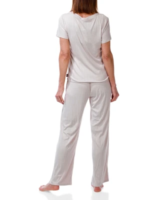 Thumbnail 6: Vince Camuto Women's 3 Pc Tee, Cardi, & Pajama Pants Set 