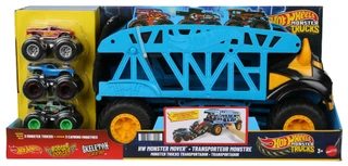 Thumbnail 1: Hot Wheels 4 Pc Monster Trucks Transporter Playset  