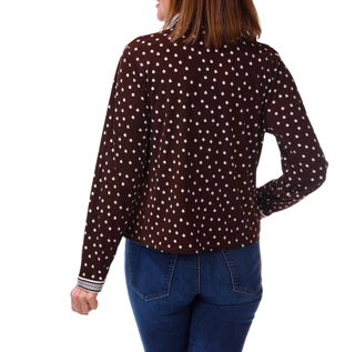 Thumbnail 2: Adrianna Papell Women's Printed Long Sleeve Split Neck Button Front Top 