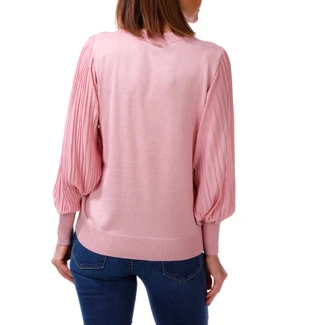 Thumbnail 2: Zac & Rachel Women's Pleated Chiffon Sleeve Sweater Top 