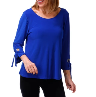 Thumbnail 1: Vince Camuto Women's 3/4 Grommet Tie Sleeve Top 