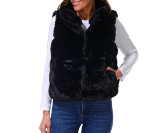 Thumbnail 1: Jessica Simpson Women's Faux Fur Zip Up Vest  