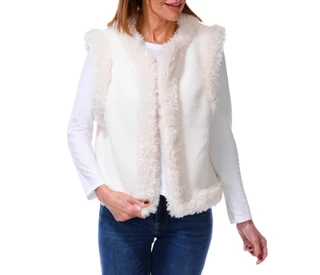 Thumbnail 1: Jessica Simpson Women's Sherpa Trim Open Front Vest  