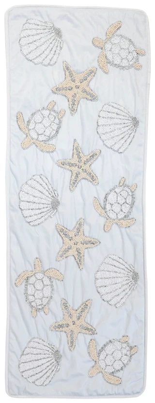 Thumbnail 1: . 13x36 Beaded Sea Life Table Runner 