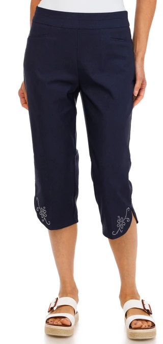 Thumbnail 1: Coral Bay Petite Rhinestone Hem Bermuda Shorts 