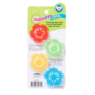 Thumbnail 2: CHASE N CHOMP 4 Pk Small Nubblees Spiky Squeaker Balls for Dogs  