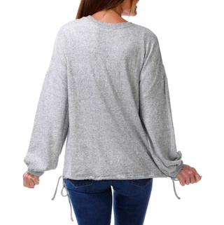 Thumbnail 2: Magical Season Women's Long Sleeve Christmas Embroidered Hacci Top 