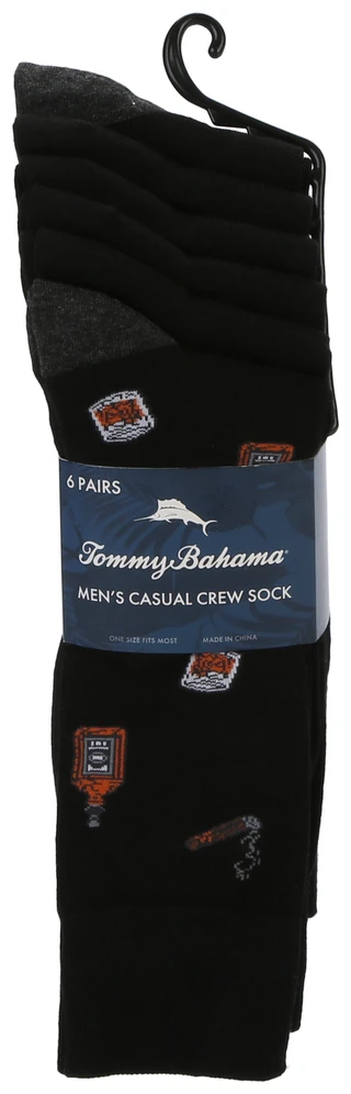 Thumbnail 1: TOMMY BAHAMA 6 Pk Men's Casual Crew Socks  